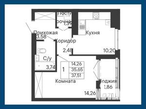 1-к квартира, вторичка, 38м2, 3/8 этаж