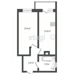 1-к квартира, вторичка, 40м2, 17/25 этаж
