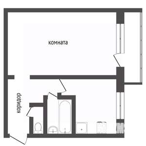 1-к квартира, вторичка, 24м2, 5/6 этаж