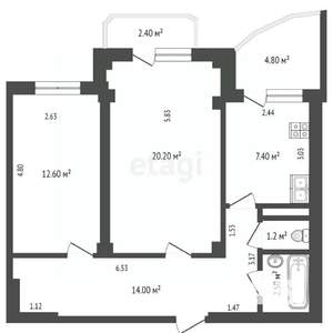 2-к квартира, вторичка, 65м2, 11/17 этаж