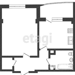 1-к квартира, вторичка, 46м2, 5/17 этаж