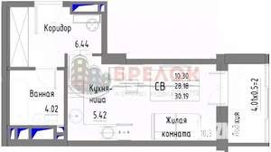 Студия квартира, вторичка, 30м2, 12/26 этаж