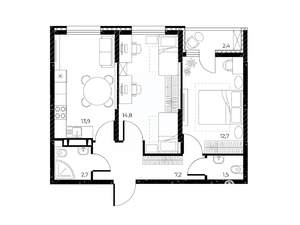 2-к квартира, вторичка, 54м2, 24/25 этаж