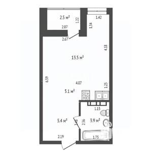Студия квартира, вторичка, 30м2, 3/21 этаж