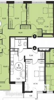 1-к квартира, вторичка, 37м2, 11/25 этаж