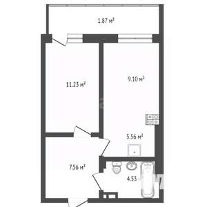 2-к квартира, вторичка, 45м2, 23/24 этаж