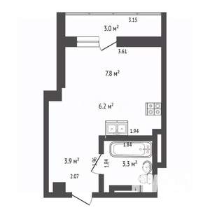 Студия квартира, вторичка, 21м2, 25/25 этаж