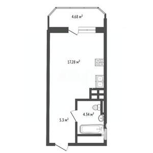 Студия квартира, вторичка, 32м2, 4/19 этаж
