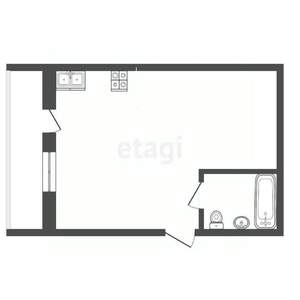 Студия квартира, вторичка, 30м2, 2/5 этаж