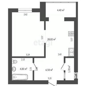 1-к квартира, вторичка, 40м2, 13/15 этаж