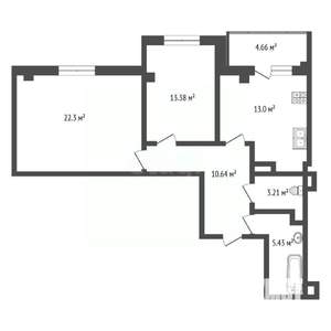 2-к квартира, вторичка, 72м2, 12/23 этаж