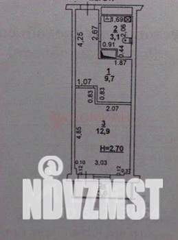 1-к квартира, вторичка, 27м2, 12/17 этаж