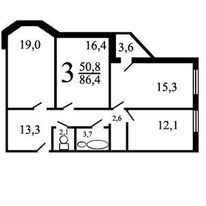 3-к квартира, вторичка, 87м2, 16/16 этаж