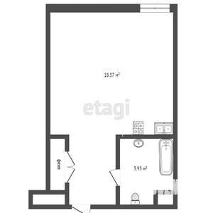 Студия квартира, вторичка, 29м2, 8/25 этаж