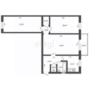 3-к квартира, вторичка, 58м2, 4/5 этаж