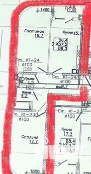2-к квартира, сданный дом, 70м2, 10/20 этаж
