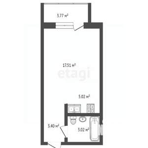 Студия квартира, вторичка, 26м2, 24/24 этаж