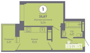 1-к квартира, вторичка, 35м2, 8/24 этаж