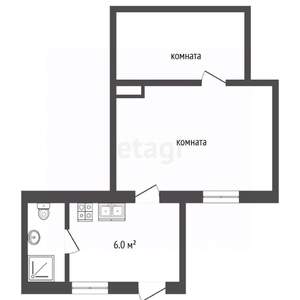 2-к квартира, вторичка, 42м2, 2/2 этаж