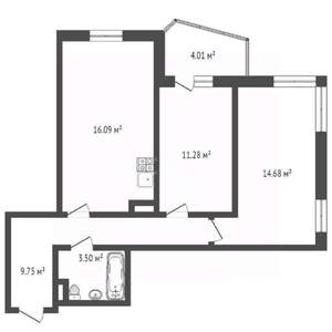 2-к квартира, вторичка, 58м2, 9/24 этаж