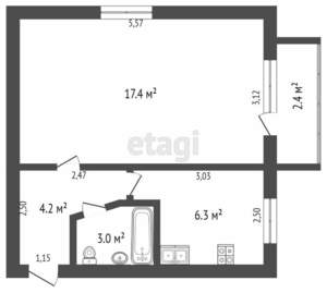 1-к квартира, вторичка, 31м2, 5/5 этаж
