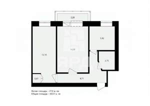 2-к квартира, вторичка, 45м2, 3/5 этаж