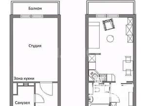 Студия квартира, вторичка, 21м2, 2/4 этаж
