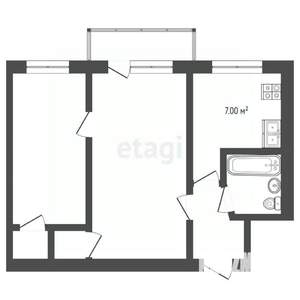 2-к квартира, вторичка, 46м2, 2/5 этаж