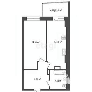 1-к квартира, вторичка, 39м2, 5/25 этаж