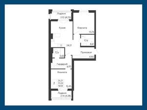 2-к квартира, вторичка, 75м2, 4/8 этаж