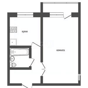 1-к квартира, вторичка, 30м2, 6/9 этаж