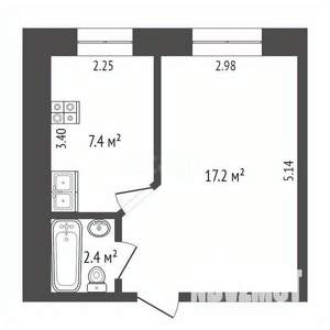 1-к квартира, вторичка, 27м2, 1/6 этаж