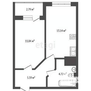 1-к квартира, вторичка, 38м2, 13/19 этаж