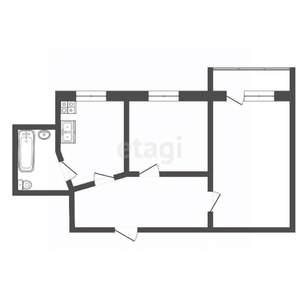 2-к квартира, вторичка, 57м2, 3/9 этаж