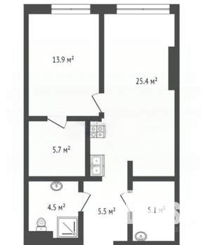 2-к квартира, вторичка, 60м2, 18/21 этаж