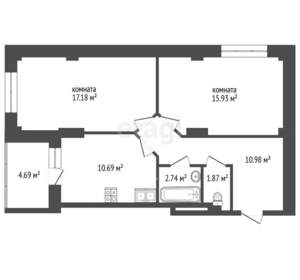 2-к квартира, вторичка, 64м2, 14/25 этаж