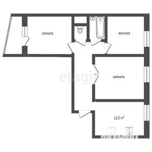 3-к квартира, вторичка, 65м2, 9/9 этаж