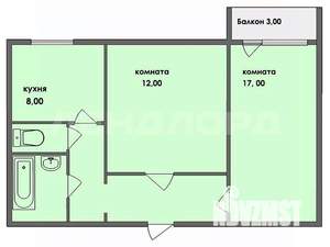 2-к квартира, вторичка, 46м2, 9/9 этаж