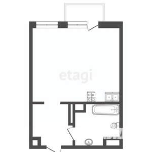 Студия квартира, вторичка, 30м2, 12/25 этаж