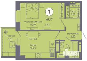 1-к квартира, вторичка, 41м2, 8/24 этаж