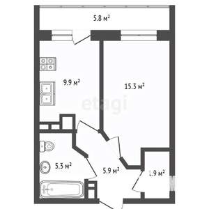 1-к квартира, вторичка, 39м2, 10/20 этаж