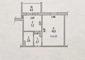 1-к квартира, вторичка, 32м2, 8/10 этаж