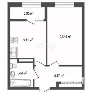 1-к квартира, вторичка, 35м2, 5/22 этаж