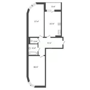 3-к квартира, вторичка, 70м2, 2/16 этаж