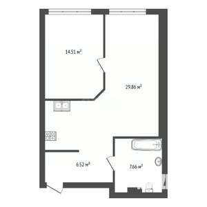 2-к квартира, вторичка, 60м2, 20/23 этаж