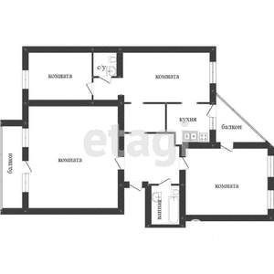 4-к квартира, вторичка, 75м2, 2/3 этаж