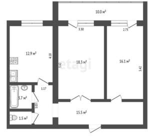 2-к квартира, вторичка, 68м2, 11/14 этаж