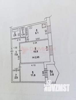 2-к квартира, вторичка, 51м2, 8/9 этаж