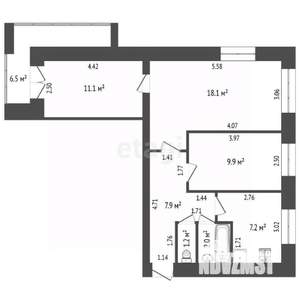 3-к квартира, вторичка, 63м2, 8/9 этаж