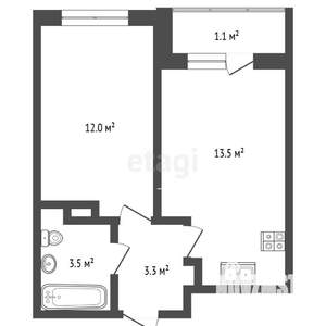 1-к квартира, вторичка, 33м2, 1/25 этаж